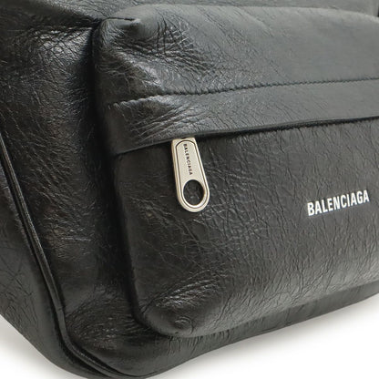 Balenciaga Raver Mediu Logo Print Shoulder Bag Leather Black — view 8