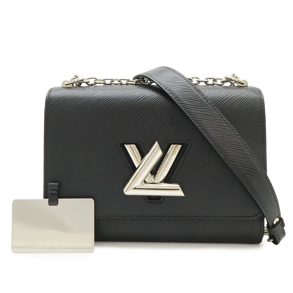 Louis Vuitton Epi Twist MM Shoulder Bag Chain Noir Black Silver Mirror Out of