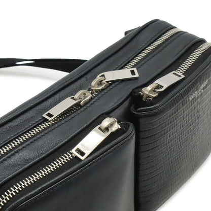 Saint Laurent Paris Yves Shoulder Bag Pochette Crossbody Leather Black — view 6