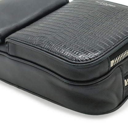Saint Laurent Paris Yves Shoulder Bag Pochette Crossbody Leather Black — view 3
