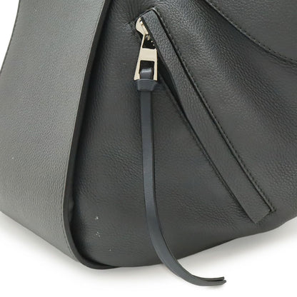 Loewe Hammock Small Drawstring Shoulder Bag Leather Black Silver — view 8