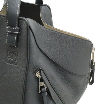 Loewe Hammock Small Drawstring Shoulder Bag Leather Black Silver — view 7