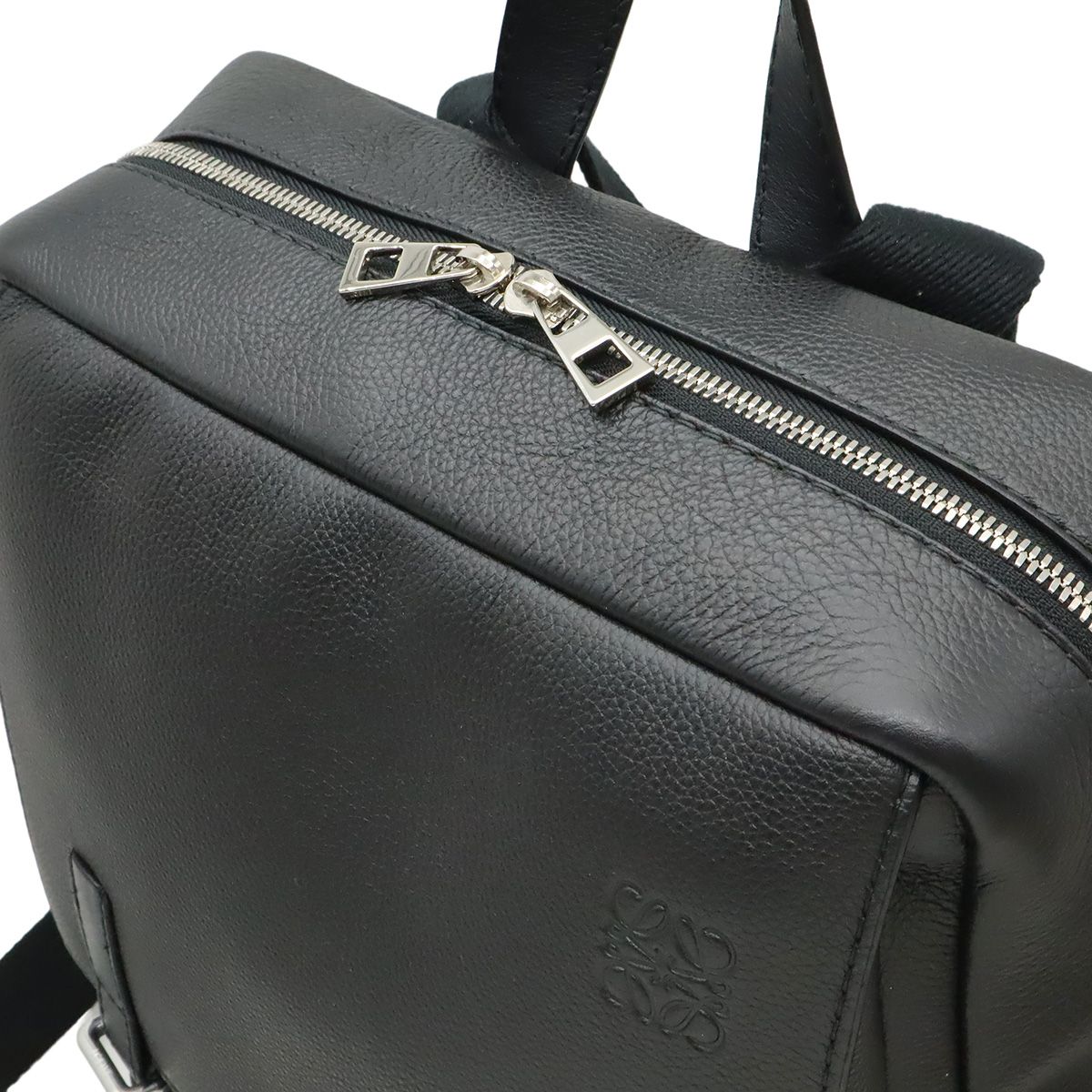 Loewe Anagram Military Backpack Leather Black Silver — view 6
