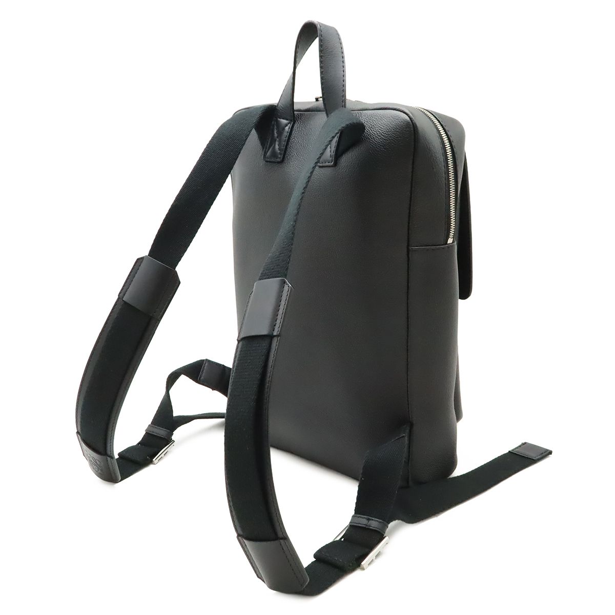 Loewe Anagram Military Backpack Leather Black Silver — view 2