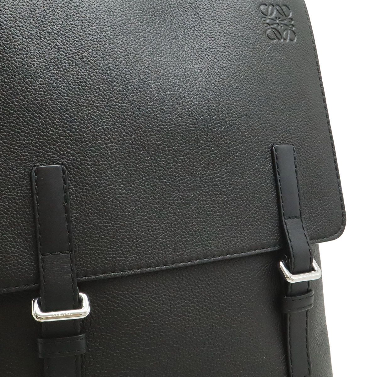 Loewe Anagram Military Backpack Leather Black Silver — view 8
