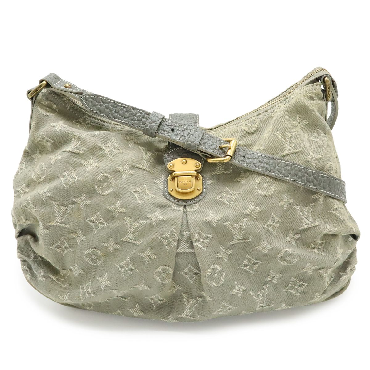 Louis Vuitton Monogram Denim Slightly Shoulder Bag Semi Gray