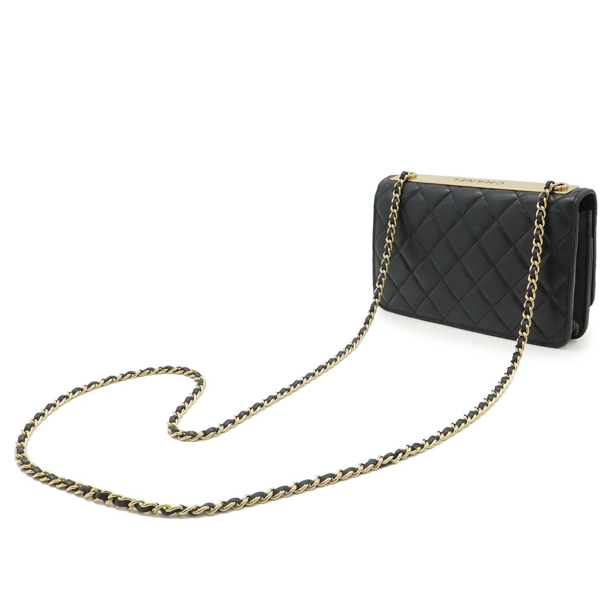 Chanel Trendy CC Quilted Chain Wallet Coin Purse Card Case Lambskin Leather — view 2