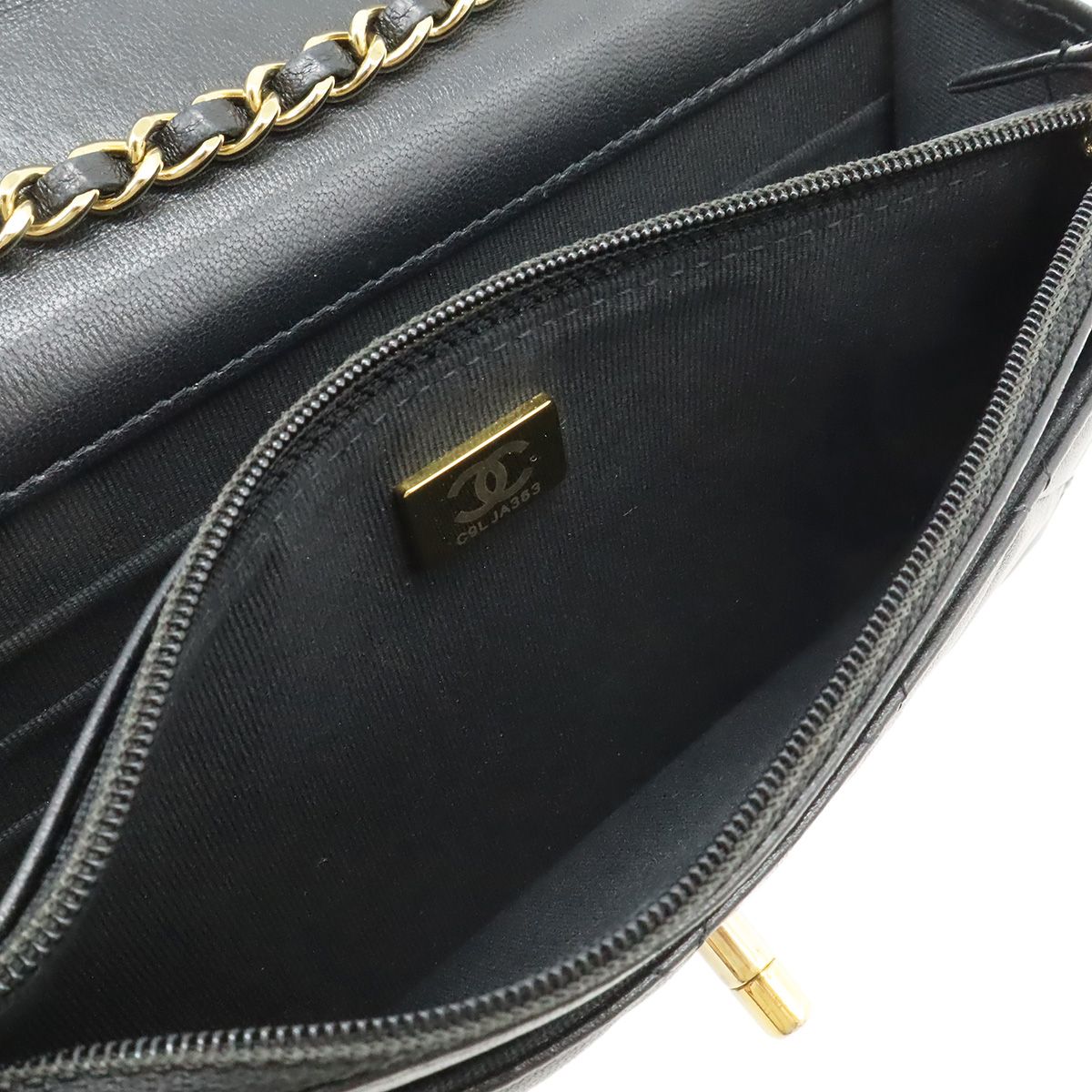 Chanel Trendy CC Quilted Chain Wallet Coin Purse Card Case Lambskin Leather — view 7