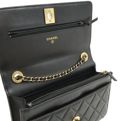 Chanel Trendy CC Quilted Chain Wallet Coin Purse Card Case Lambskin Leather — view 5