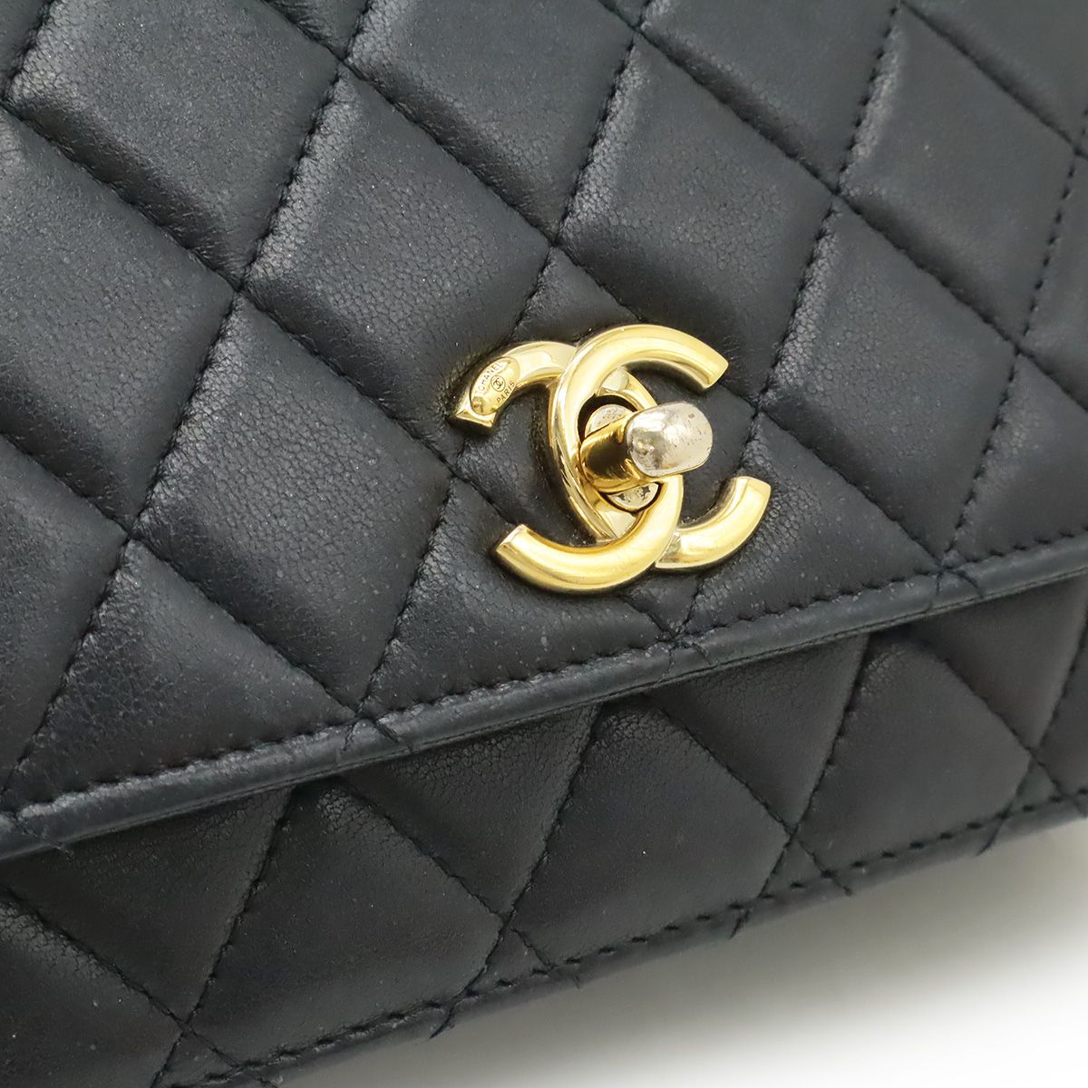 Chanel Trendy CC Quilted Chain Wallet Coin Purse Card Case Lambskin Leather — view 9