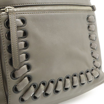 Fendi Visible Backpack Studs Leather Gray Silver — view 8