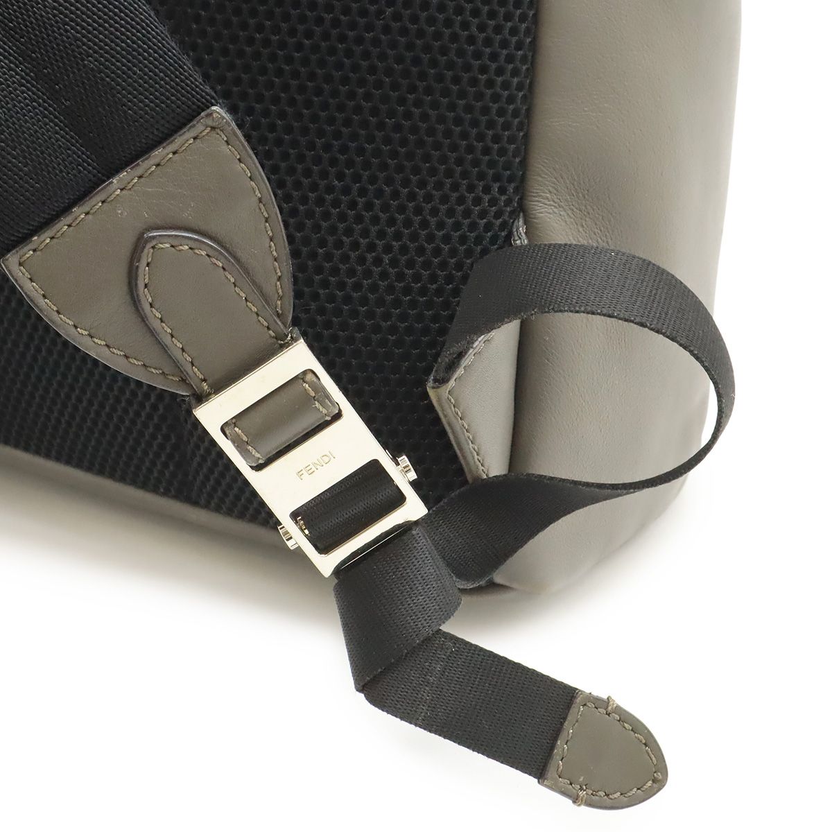 Fendi Visible Backpack Studs Leather Gray Silver — view 5