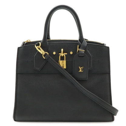 Louis Vuitton City Steamer PM 2-Way Shoulder Bag Leather Noir Black