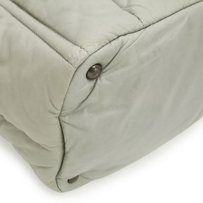Prada Nappa Bomber Tote 2-Way Shoulder Bag Leather Nube Light Gray Silver — view 3