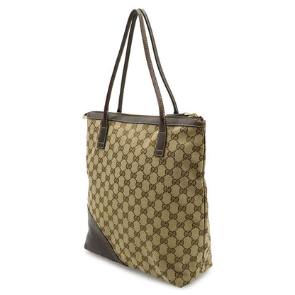 Gucci GG Canvas Tote Shoulder Bag Leather Beige Brown — view 2