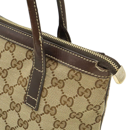 Gucci GG Canvas Tote Shoulder Bag Leather Beige Brown — view 8