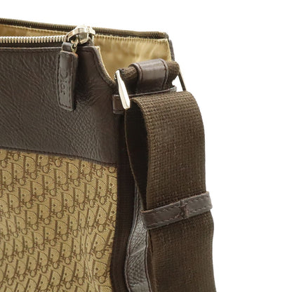 Dior Trotter Shoulder Bag Crossbody Jacquard Canvas Leather Brown Silver — view 4