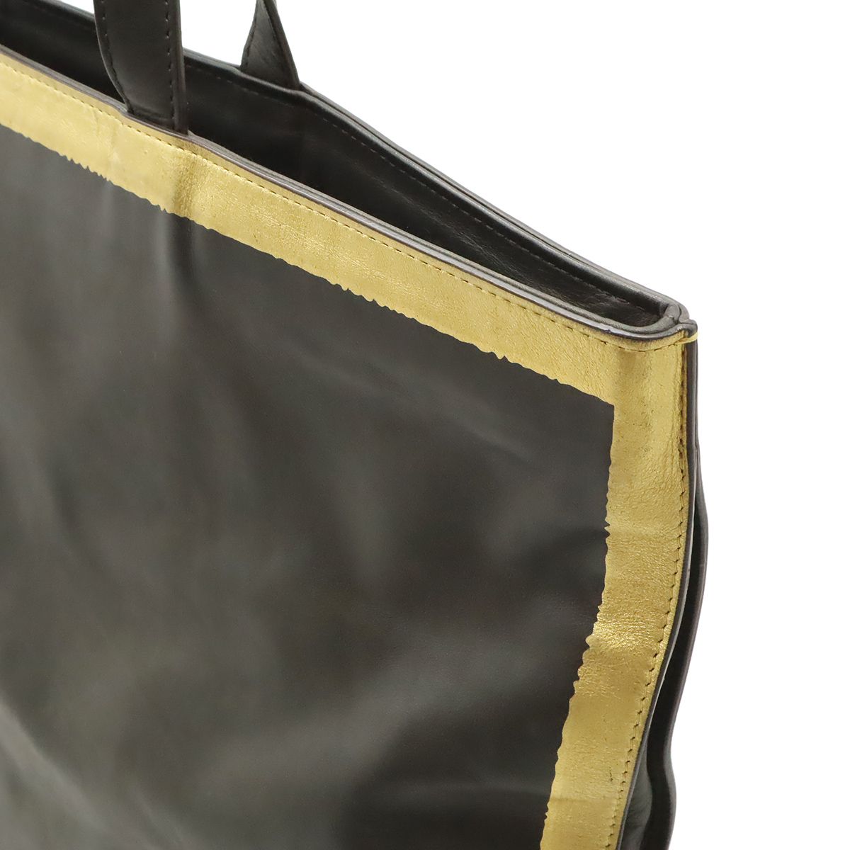 Bottega Veneta Tote Shoulder Bag Crossbody 2-Way Leather Dark Brown Gold with — view 4
