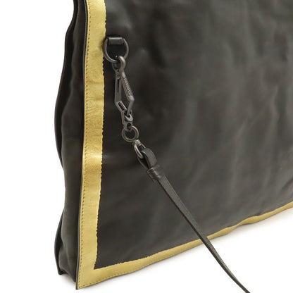 Bottega Veneta Tote Shoulder Bag Crossbody 2-Way Leather Dark Brown Gold with — view 6