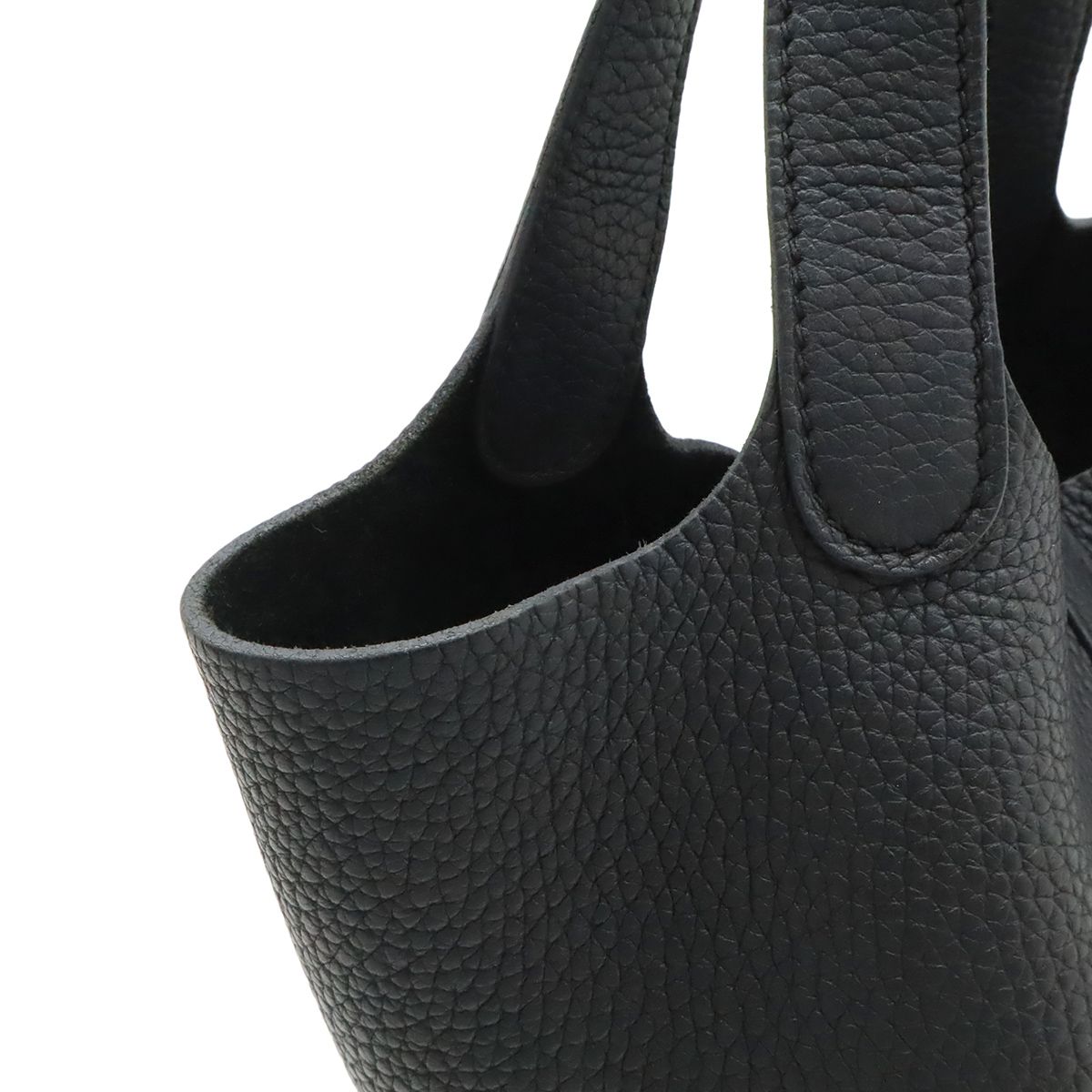 Hermes Picotin Lock PM Tresage de Cuir Tote Veau Epsom Noir Black — view 6