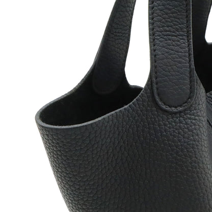 Hermes Picotin Lock PM Tresage de Cuir Tote Veau Epsom Noir Black — view 6