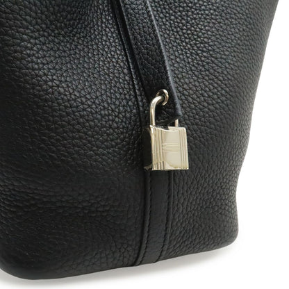 Hermes Picotin Lock PM Tresage de Cuir Tote Veau Epsom Noir Black — view 7