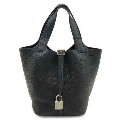 Hermes Picotin Lock PM Tresage de Cuir Tote Veau Epsom Noir Black