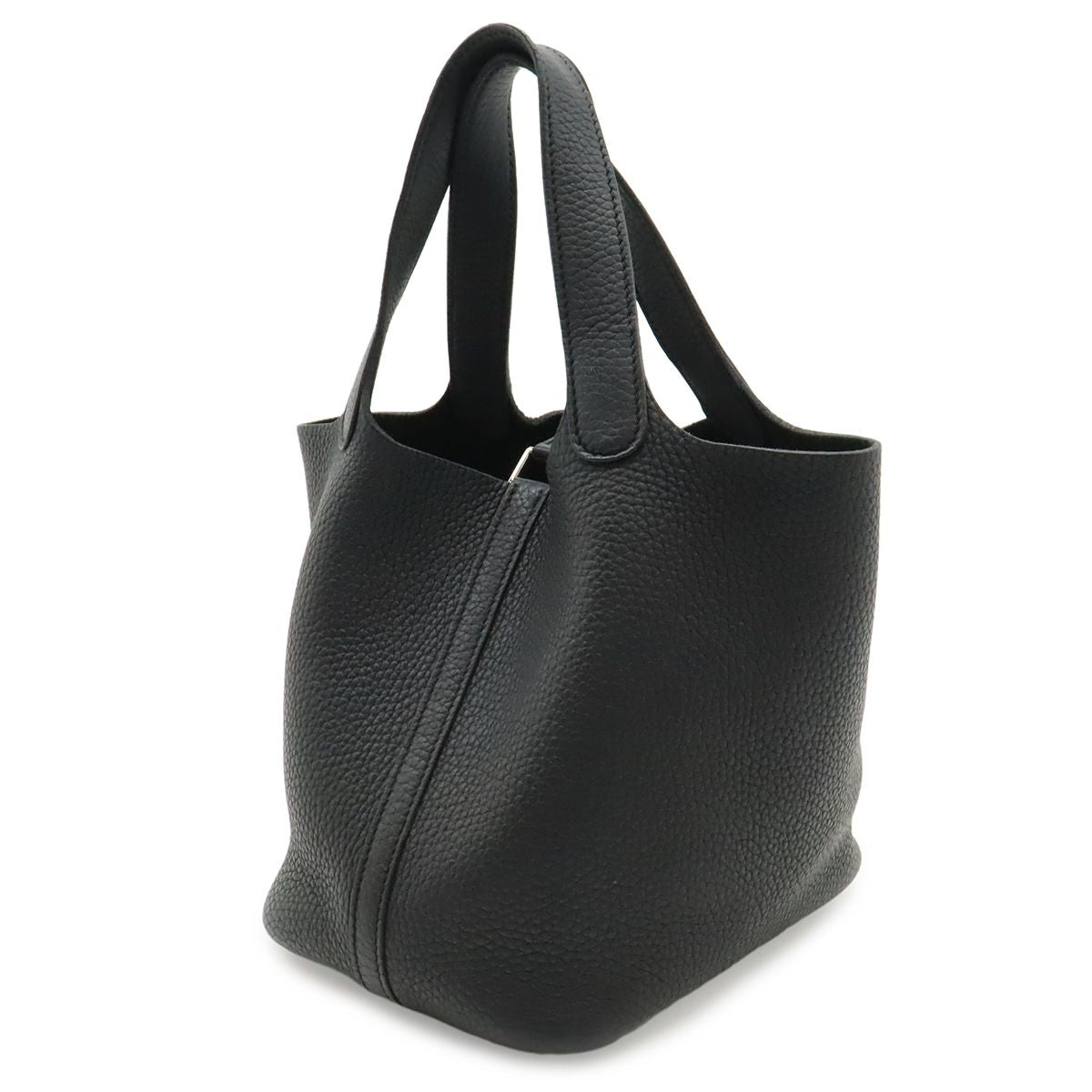 Hermes Picotin Lock PM Tresage de Cuir Tote Veau Epsom Noir Black — view 2