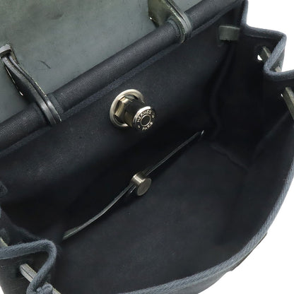 Hermes Herbag a Dos PM Backpack 2-Way Handbag Toile Officier Leather Black — view 8