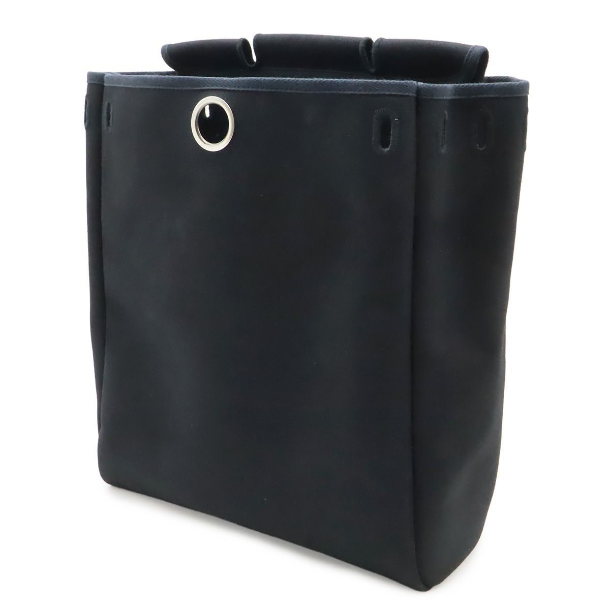 Hermes Herbag a Dos PM Backpack 2-Way Handbag Toile Officier Leather Black — view 9