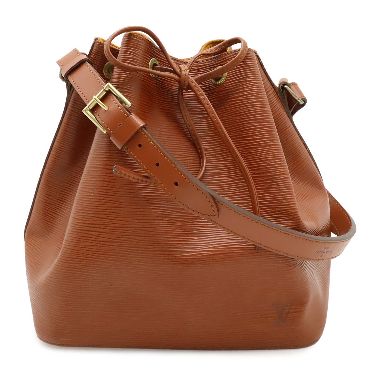 Louis Vuitton Epi Petit Noe Drawstring Shoulder Bag Semi Kenya Brown