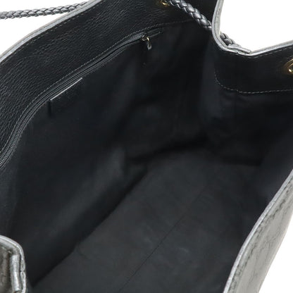 Gucci GG Nylon Tote Shoulder Bag Leather Black Gold — view 6