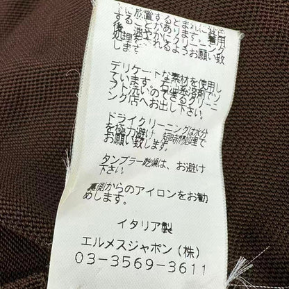 Hermes Top Ensemble Sheer Knit Cardigan Vest Brown — view 7