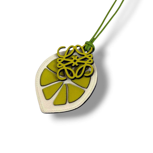 Loewe Lime Bag Charm Key Ring Key Holder Fruits Yellow Green