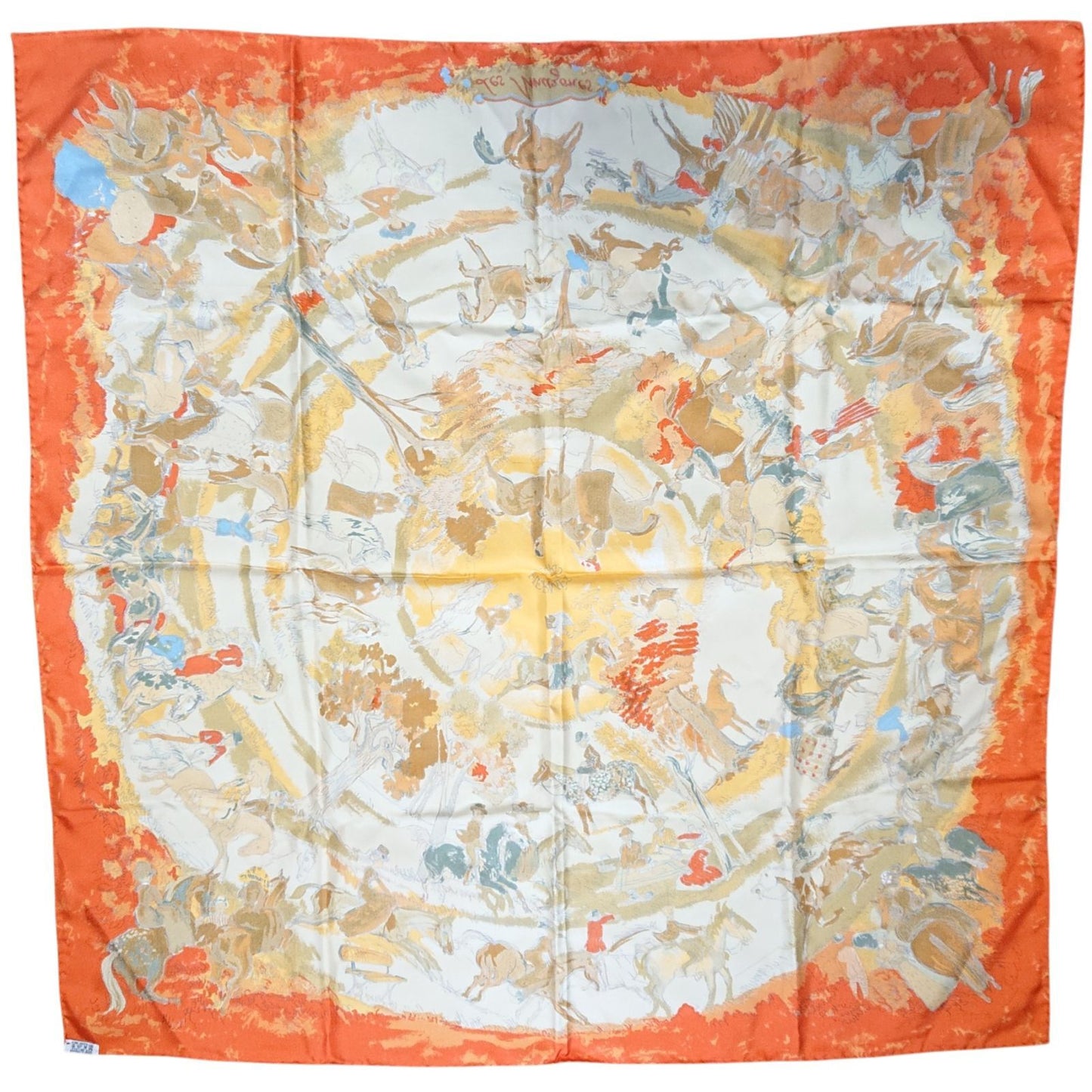 Hermes Carre 90 Silk Scarf Amazones Orange — view 9