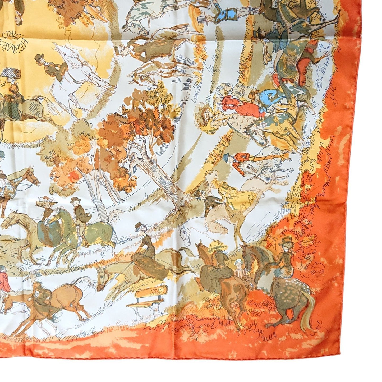 Hermes Carre 90 Silk Scarf Amazones Orange — view 5