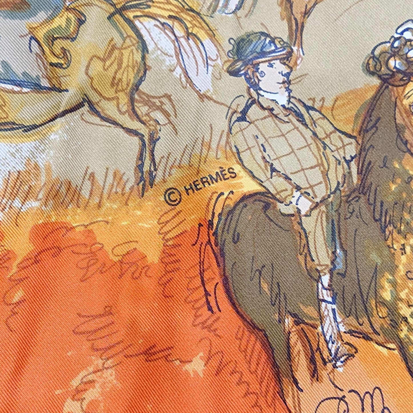 Hermes Carre 90 Silk Scarf Amazones Orange — view 8