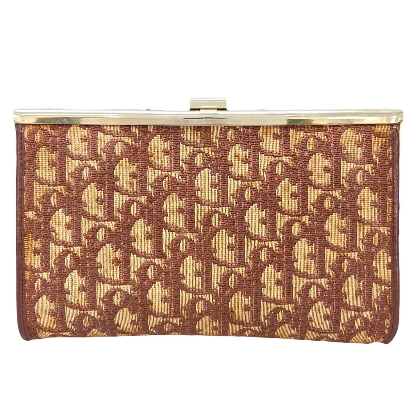 Dior Vintage Clutch Canvas Brown Trotter Pattern