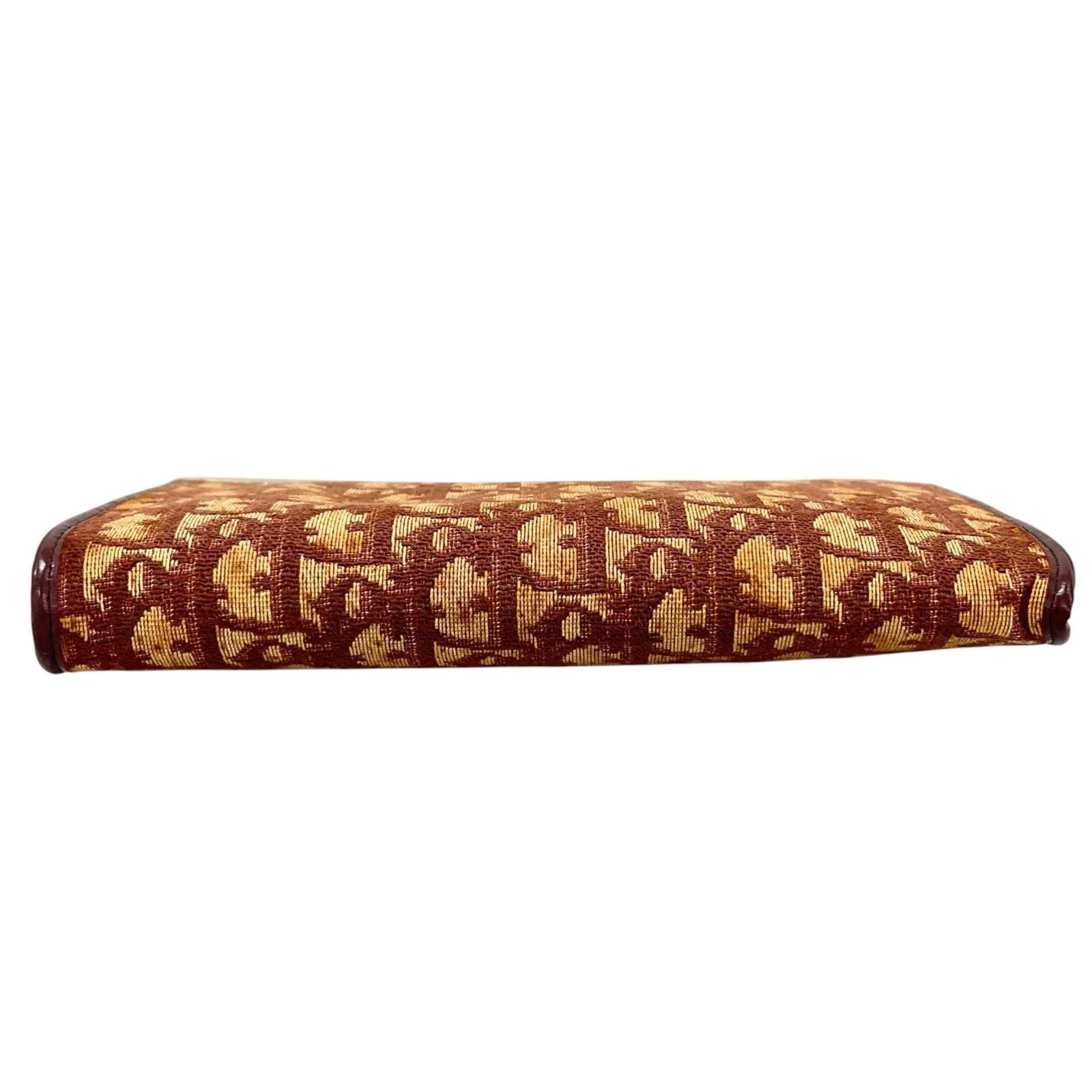 Dior Vintage Clutch Canvas Brown Trotter Pattern — view 4
