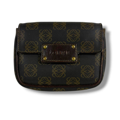 Loewe Repeat Anagram Logo Waist Pouch Mini Shoulder Bag Pochette Brown Black — view 3