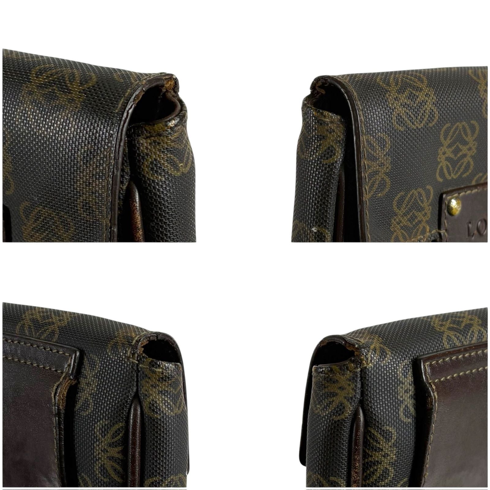 Loewe Repeat Anagram Logo Waist Pouch Mini Shoulder Bag Pochette Brown Black — view 6