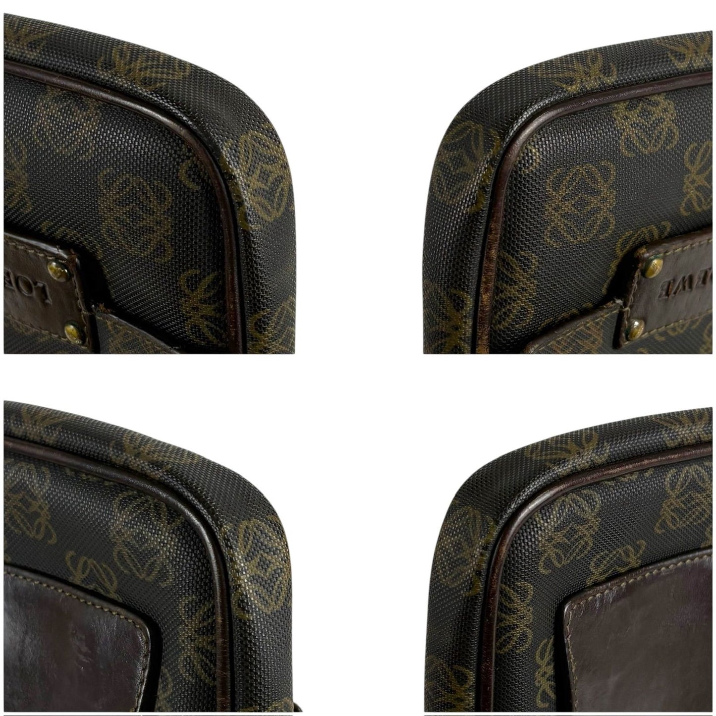Loewe Repeat Anagram Logo Waist Pouch Mini Shoulder Bag Pochette Brown Black — view 7