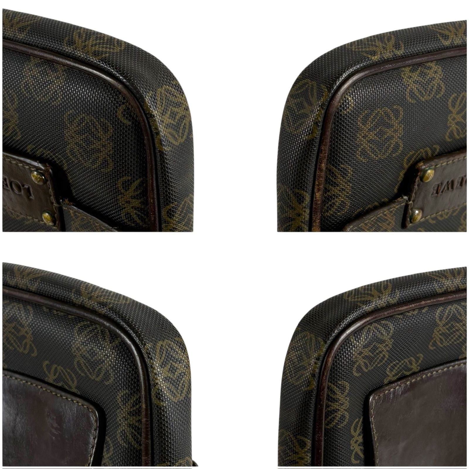 Loewe Repeat Anagram Logo Waist Pouch Mini Shoulder Bag Pochette Brown Black — view 7
