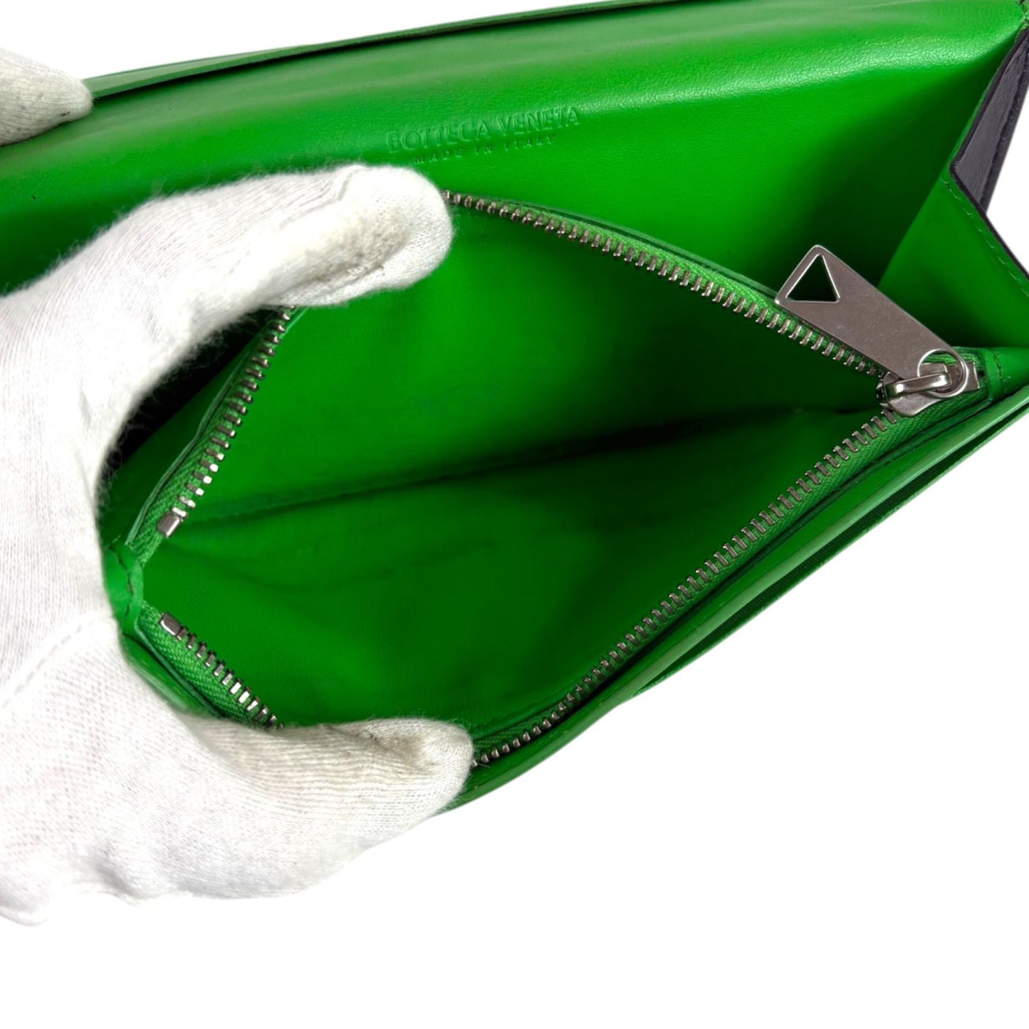 Bottega Veneta Bicolor Bifold Wallet Intrecciato Leather Black Green — view 9