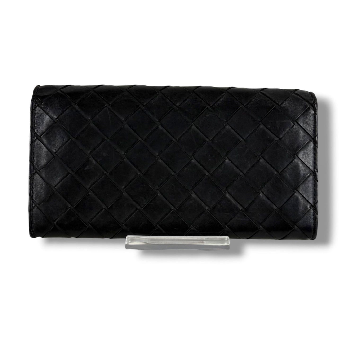 Bottega Veneta Bicolor Bifold Wallet Intrecciato Leather Black Green — view 3