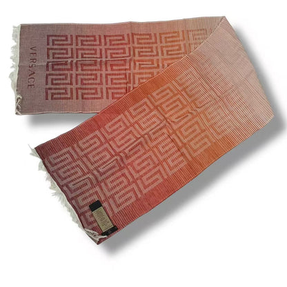 Versace Scarf Shawl Fringe Orange — view 4