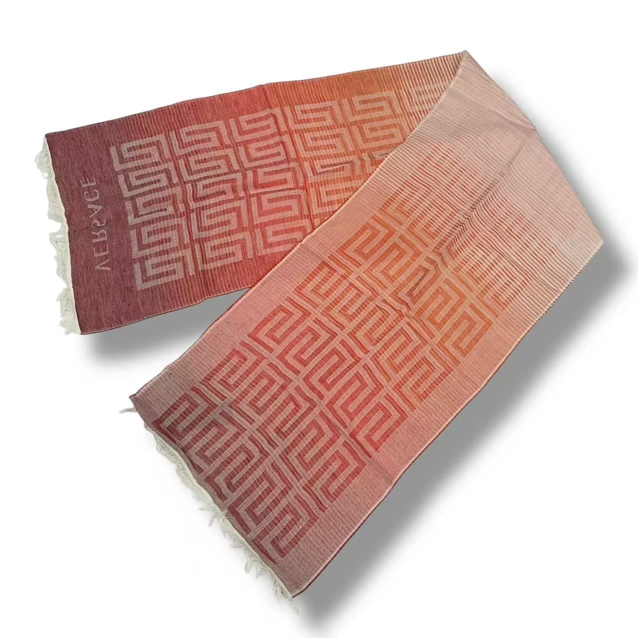 Versace Scarf Shawl Fringe Orange — view 2
