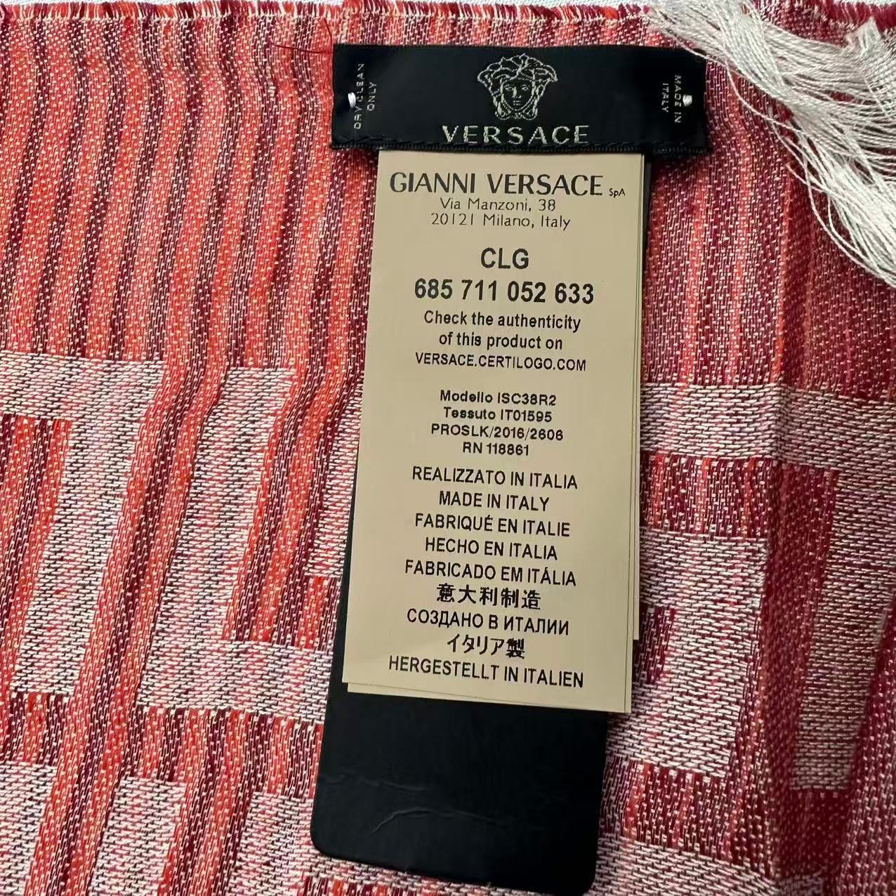 Versace Scarf Shawl Fringe Orange — view 5