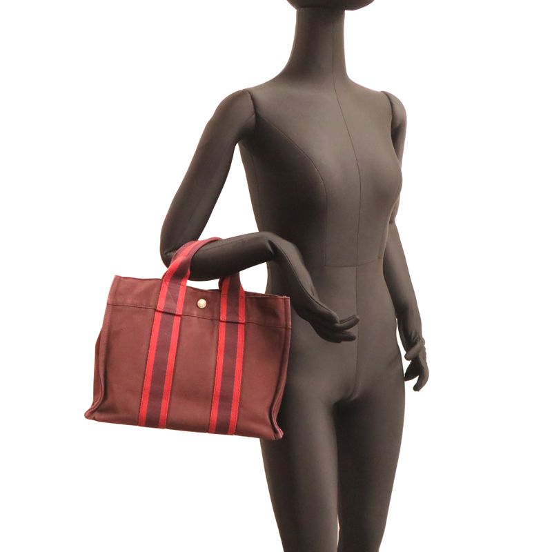 Hermes Tote Burgundy — view 9