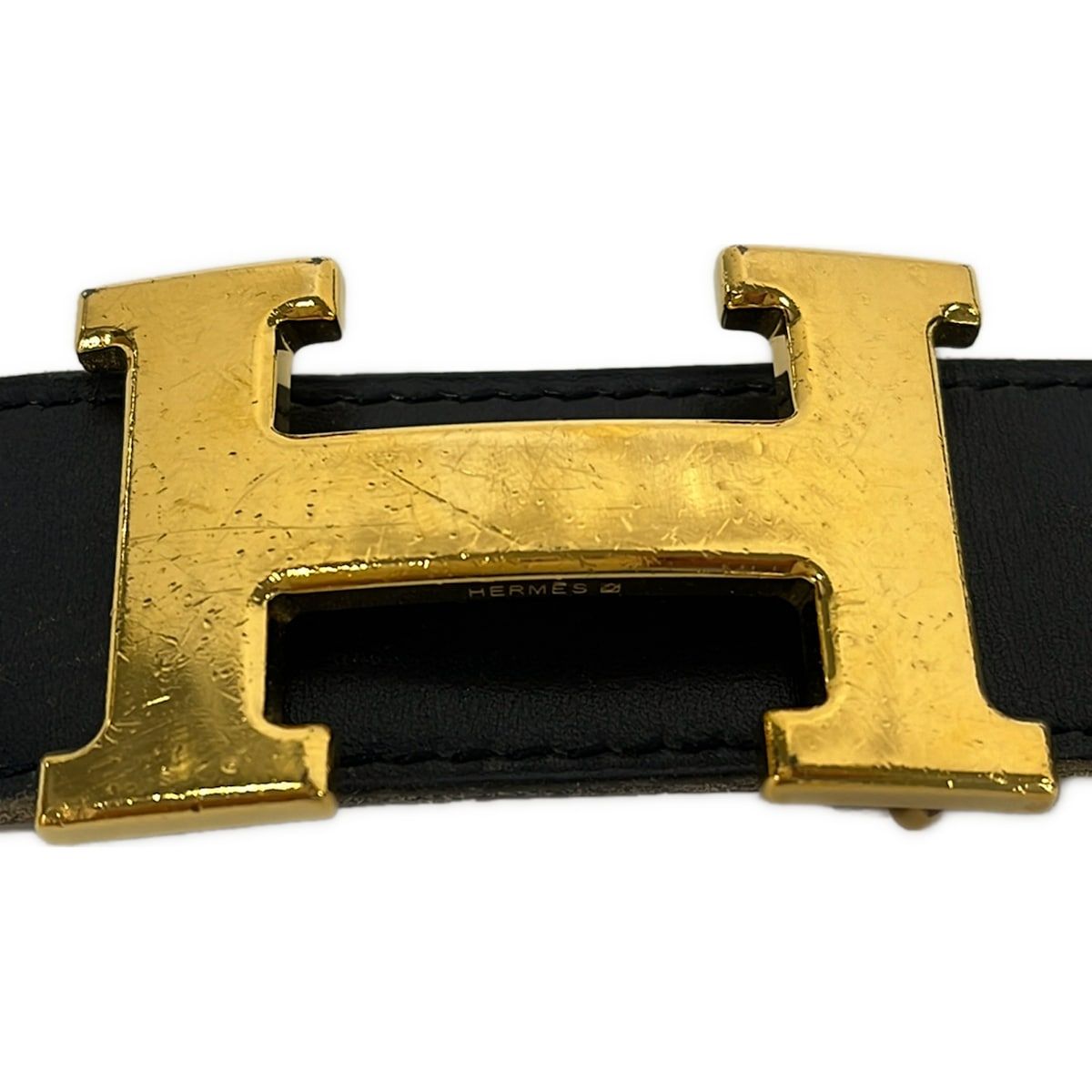 Hermes Belt 90 Black Gold Leather — view 3